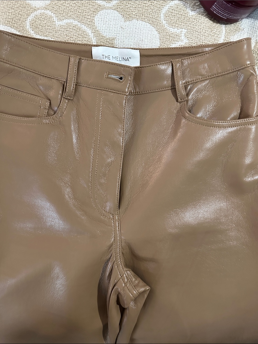 Wilfred Faux Leather Skinny Jeans in Brown Tan